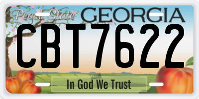 GA license plate CBT7622