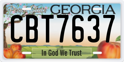 GA license plate CBT7637