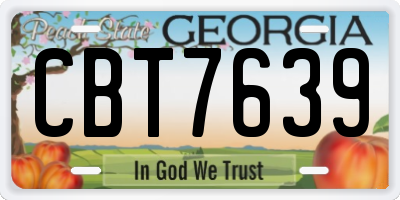 GA license plate CBT7639