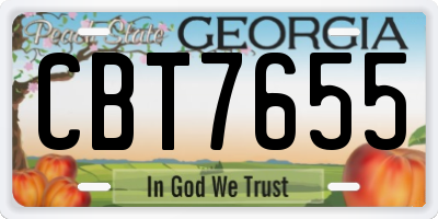 GA license plate CBT7655