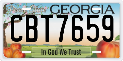 GA license plate CBT7659