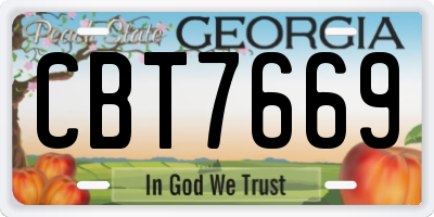 GA license plate CBT7669