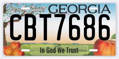 GA license plate CBT7686