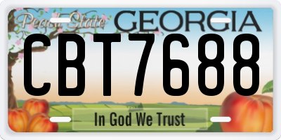 GA license plate CBT7688