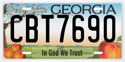 GA license plate CBT7690