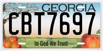 GA license plate CBT7697