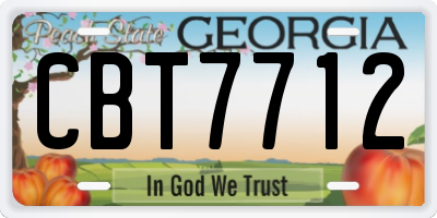 GA license plate CBT7712