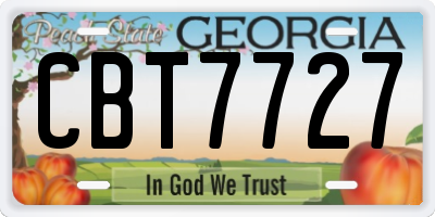 GA license plate CBT7727