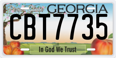 GA license plate CBT7735
