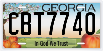 GA license plate CBT7740