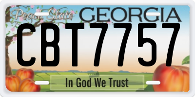 GA license plate CBT7757