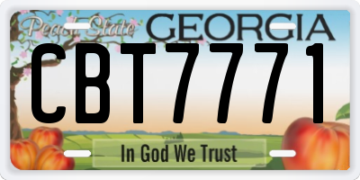 GA license plate CBT7771