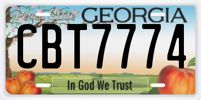 GA license plate CBT7774
