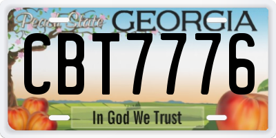 GA license plate CBT7776