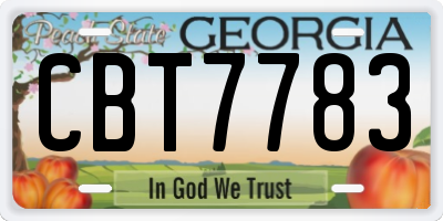 GA license plate CBT7783