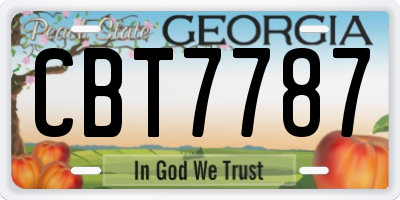 GA license plate CBT7787