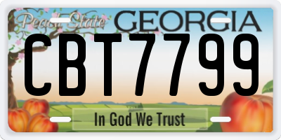 GA license plate CBT7799