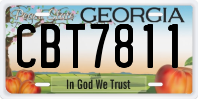 GA license plate CBT7811