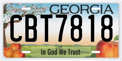 GA license plate CBT7818
