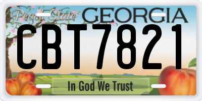 GA license plate CBT7821