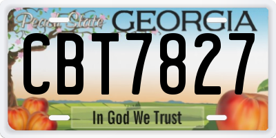 GA license plate CBT7827