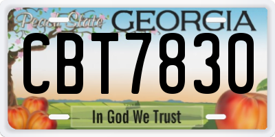 GA license plate CBT7830