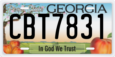 GA license plate CBT7831