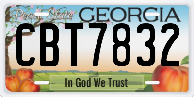 GA license plate CBT7832