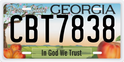 GA license plate CBT7838