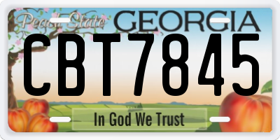 GA license plate CBT7845