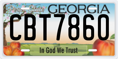 GA license plate CBT7860