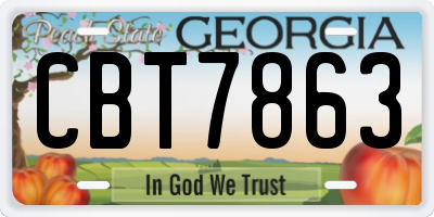 GA license plate CBT7863