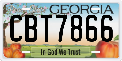 GA license plate CBT7866