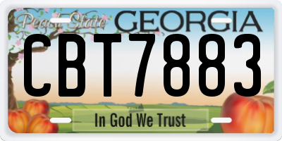 GA license plate CBT7883