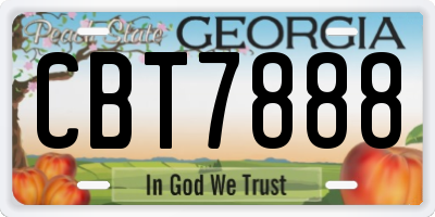 GA license plate CBT7888