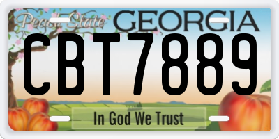 GA license plate CBT7889