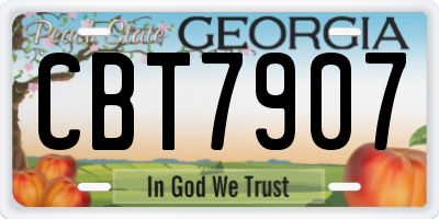 GA license plate CBT7907
