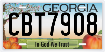 GA license plate CBT7908