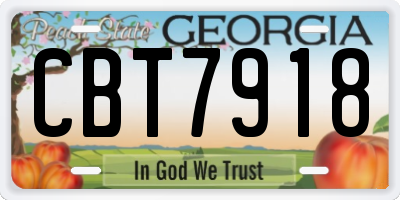 GA license plate CBT7918