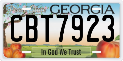 GA license plate CBT7923