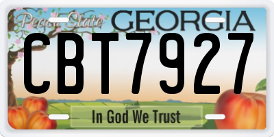 GA license plate CBT7927