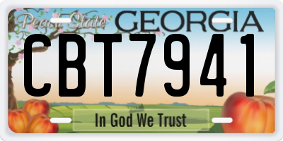 GA license plate CBT7941