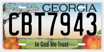 GA license plate CBT7943
