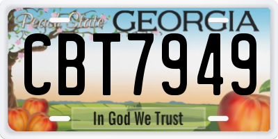 GA license plate CBT7949