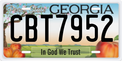GA license plate CBT7952