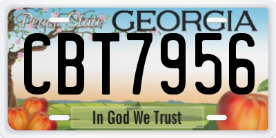 GA license plate CBT7956