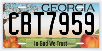 GA license plate CBT7959