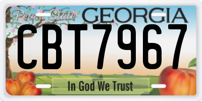 GA license plate CBT7967