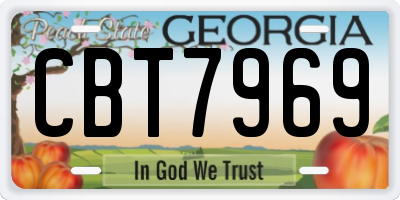 GA license plate CBT7969