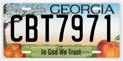 GA license plate CBT7971